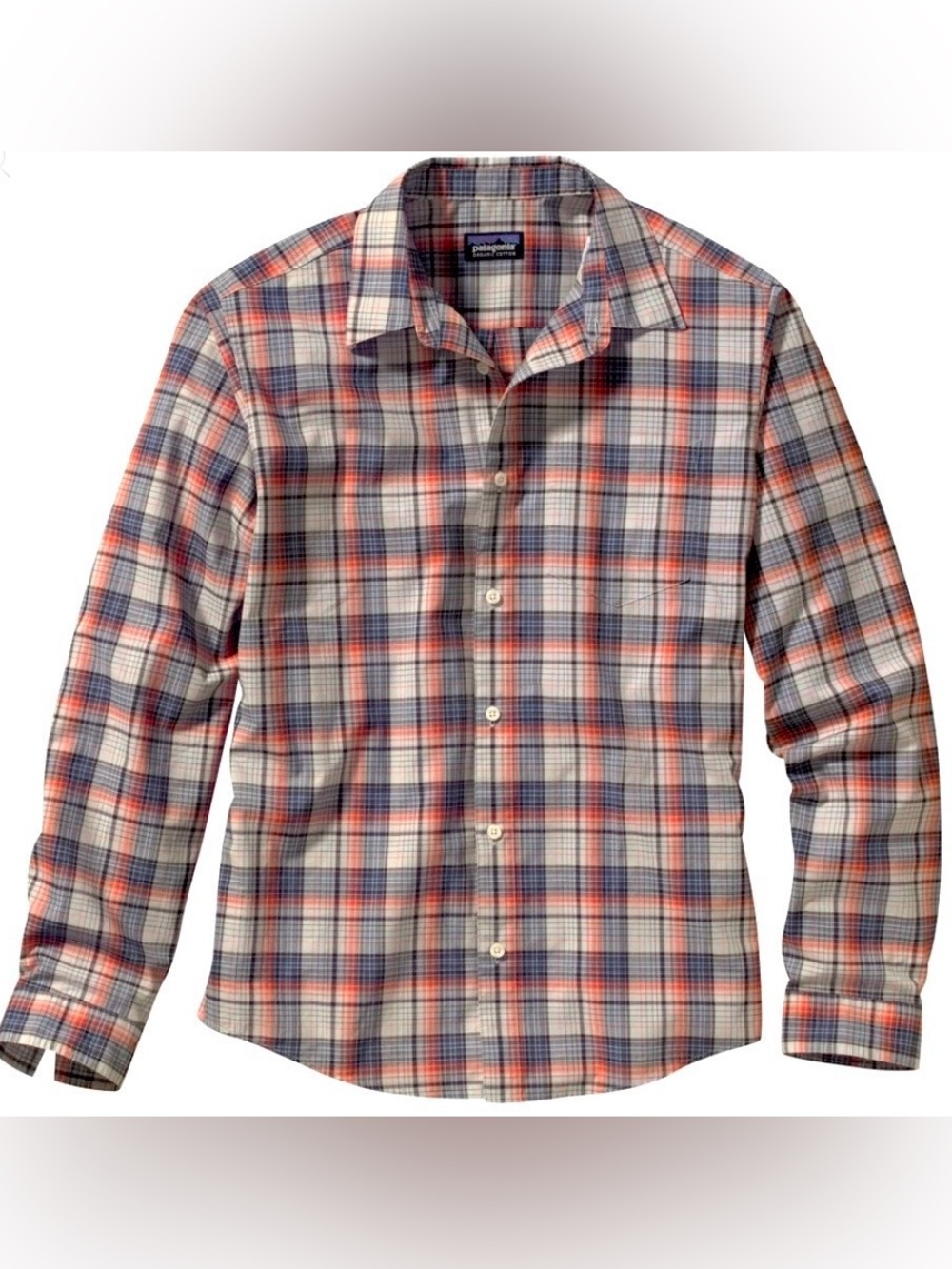 Patagonia Organic Cotton Plaid Button Up Shirt Mens Size Medium Long Sleeve